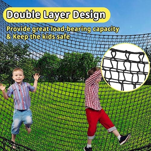 Toriexon Climbing Cargo Net 9.8' x 9.8', Double Layers Playground Safety Net, with Storage Bag Climbing Net for Kids Outdoor Treehouse thumbnail 5