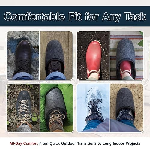 The Felt Store Indoor Overshoes for Men and Women – Winter Boot Covers, Slip-Resistant Felt Shoe Covers for Cold Weather, Snow, and Holiday Use thumbnail 4