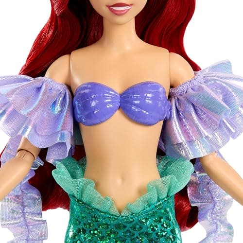 Mattel Disney Princess Mermaid Ariel Sparkling Collector Fashion Doll | 11" Tall, 11 Articulation Points, Posable Doll in Signature Look, Removable Tail & Sleeves, Long Hair & Hair Accessory thumbnail 4