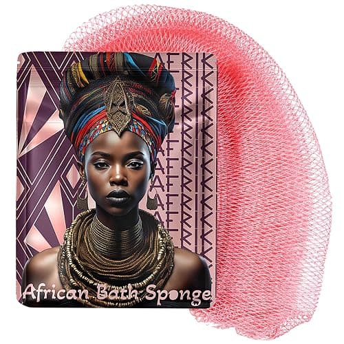 AFRIKI African Net Sponge – Exfoliating Body Scrubber, Black Owned & Rooted in Africa, All Skin Types | 45 in Long (Rose Gold) - Image 1