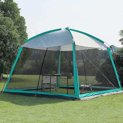 GREGIN Screen House Room 11x11 Ft Mesh Net Tent Canopy Shelter Gazebo, Easy Setup & Waterproof & Sunshade, Suitable for Camping Trip, Backyard, Beach, Picnic - Image 1