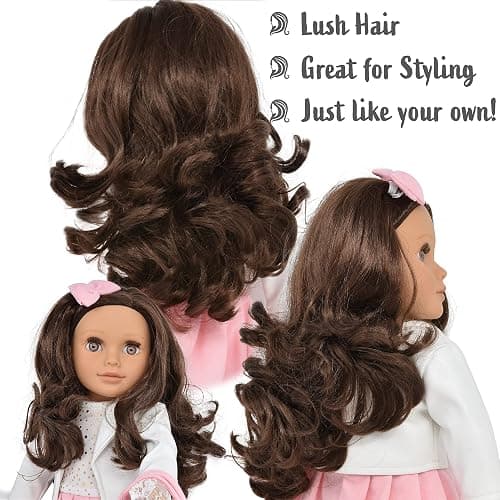 Gift Boutique 18 Inch Girl Doll, Fashion Doll with Fine Brown Hair for Styling Clothes Shoes and Accessories Princess Doll for Girls and Kids thumbnail 7