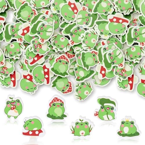 Yopyame 120PCS Frog Erasers Cute Animal Erasers Bulk Assorted Novelty Fun Pencil Eraser Puzzle Eraser Desk Pet School Carnival Reward Student Homework Prizes Gift Filling Party Favors - Image 1