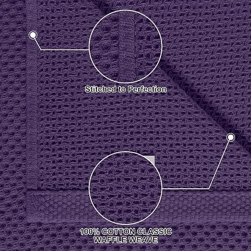 Homaxy 100% Cotton Kitchen Towels and Dishcloths Set, 12 x 12 Inches and 13 x 28 Inches, Set of 8 Bulk Kitchen Towels Set, Ultra Soft Absorbent Dish Cloths for Washing Dishes, Eggplant thumbnail 4