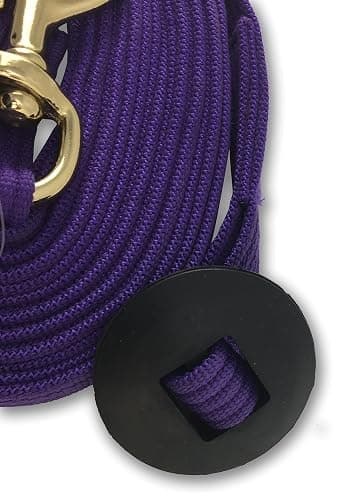 Southwestern Equine Lunge Line for Horses Cotton Horse Lunge Line with Bolt Snap & Rubber Stop (Purple, 24') thumbnail 3