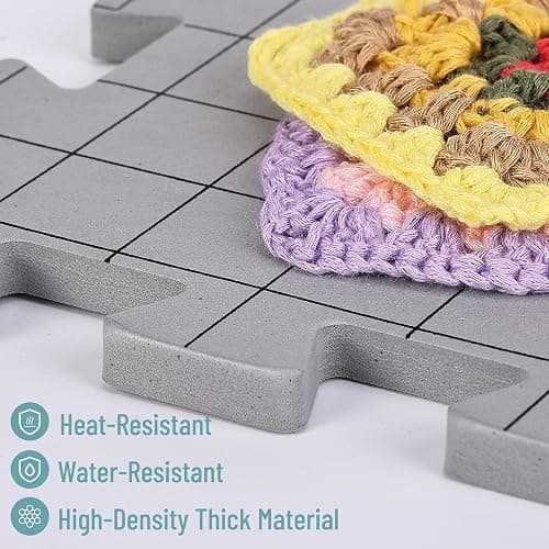 Mr. Pen- Blocking Mats for Knitting & Crochet Projects, 12" x 12", 9 Pack with 150 pcs T-Pins, Gray Aligned Grid Knitting Blocking Mats and Pins, Water & Heat Resistant thumbnail 5