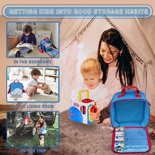 amiumuca Carrying Case Compatible with Little Tikes Story Dream Machine Books Starter Set，Kids Toys Storage Case for Little Tikes for Storybook, Audio Play, Character,with Handle and Shoulder Strap thumbnail 7
