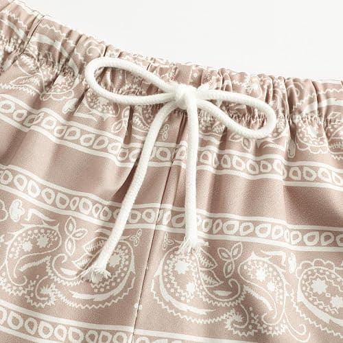 Eymitory Boy's Summer Boho Paisley Print Shorts Casual Kids Drawstring High Waisted Graphic Shorts with Pocket thumbnail 3
