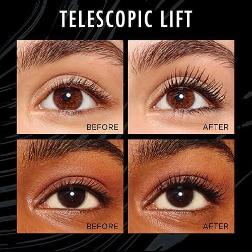 L'Oreal Paris Telescopic Lift Mascara, Lengthening and Volumizing Eye Makeup, Lash Lift with Up to 36HR Wear, Waterproof, Black, 0.33 Fl Oz thumbnail 2