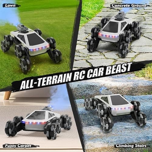 UFOLED 8 Wheel RC Stunt Car with Gesture Control, Spray & LED Lights, Gesture Sensing Remote Control Cars for Boys Age 6 7 8-12 13 14 Year Old, Christmas Birthday Gifts Ideas for Kids thumbnail 8