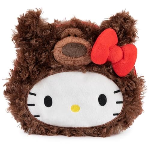 GUND Sanrio Hello Kitty Philbin Teddy Bear Plush Pouch with Zipper for Ages 1 and Up, Brown, 5.5” - Image 1