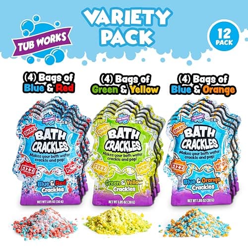 Tub Works® Bath Crackles Bath Toy, Variety 12 Pack | Nontoxic & Fragrance-Free | Makes Bath Water Crackle & Pop for a Unique Kids Bath | Swirl Water for Fizzy Fun | Sensory Kids & Toddler Bath Toys thumbnail 2