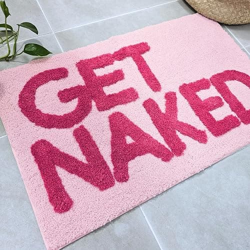 New Mungo Get Naked Bath Mat Pink - Hot Pink Bathroom Rug, 31" x 20" thumbnail 7