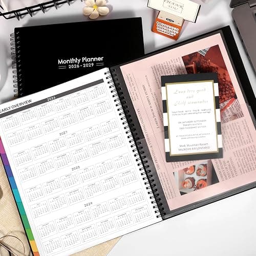 2026-2029 Monthly Planner - 3 Year Planner 2026-2029, JUL 2026 - JUN 2029, 36 Months Calendar Planner, 9" x 11", 3 Year Monthly Planners 2026-2027 with Colorful Tabs, Pocket, Notes - Black thumbnail 8