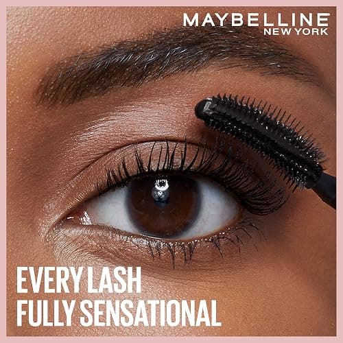 Maybelline Lash Sensational Washable Mascara, Lengthening and Volumizing for a Full Fan Effect, Midnight Black, 1 Count thumbnail 5