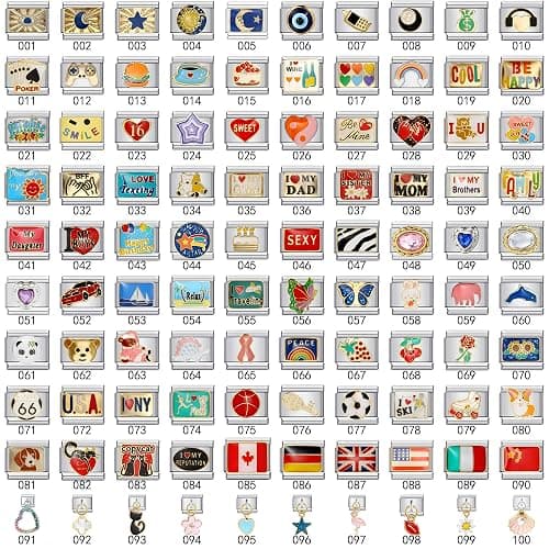 NOOFNO 9mm Charm for Italian Charm Bracelet, Stainless Steel DIY Jewelry Chain Links,Sky thumbnail 3