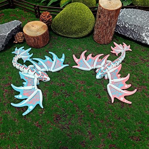 AQXYTK 2 Pack Articulated 3D Printed Dragon with Wings Toy | 7" Sensory Fidget Dragon ToysToys, Winged Dragon Model, Fantasy Desktop Pet Decor, Dragon Gift for Kids & Adult thumbnail 2