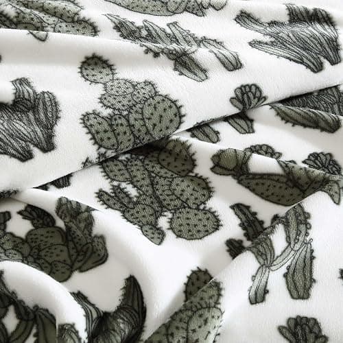 Wrangler - Blanket, Super Soft Plush Bedding, Yellowstone Inspired Throw Blanket for Couch or Bed (Cactus Garden Green, 50" x 70") thumbnail 3