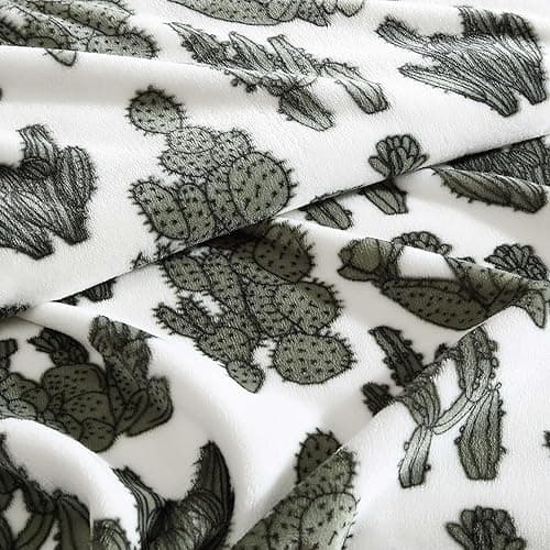 Wrangler - Blanket, Super Soft Plush Bedding, Yellowstone Inspired Throw Blanket for Couch or Bed (Cactus Garden Green, 50" x 70") thumbnail 4