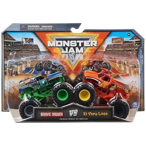 Monster Jam, Official Grave Digger Vs. El Toro Loco Die-Cast Monster Trucks, 1:64 Scale, Kids Toys for Boys Ages 3 and up - Image 1