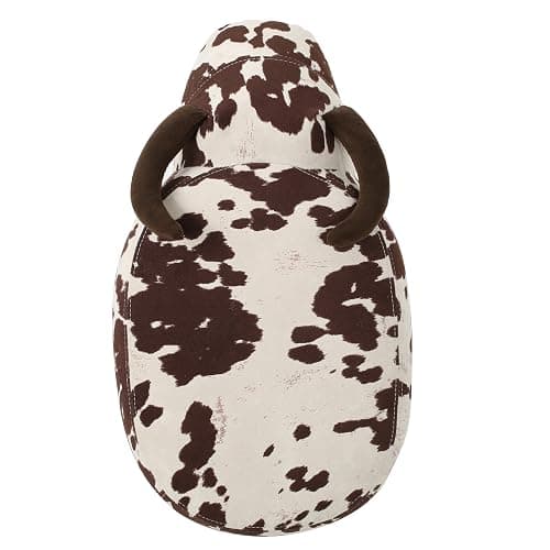 Christopher Knight Home Bessie Patterned Velvet Cow Ottoman, Brown Milk Cow / Natural thumbnail 6