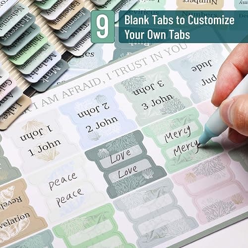 Mr. Pen- Bible Tabs, 75 Tabs, Coastal Meadow, Laminated Bible Tabs for Women and Men, Bible Tabs for Study Bible, Bible Index Tabs, Bible Book Tabs, Bible Labels Tabs, Mr Pen Bible Tabs thumbnail 4