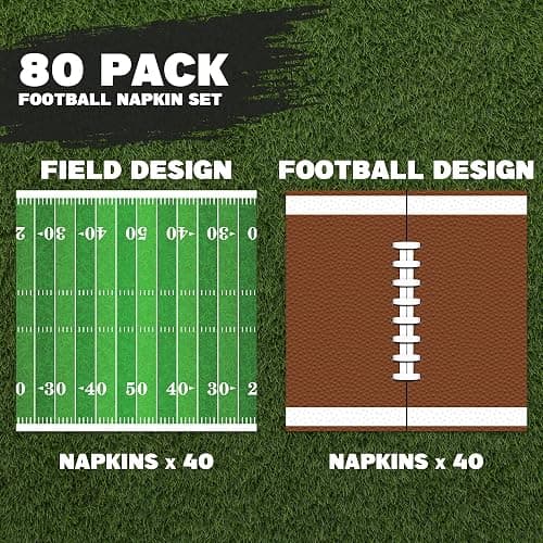 ArtCreativity 80 Pack Football Field Napkins - Set of 80 - Football Napkin Table Party Decor Supplies - 2026 Napkins Party Supplies and Table Decorations thumbnail 3