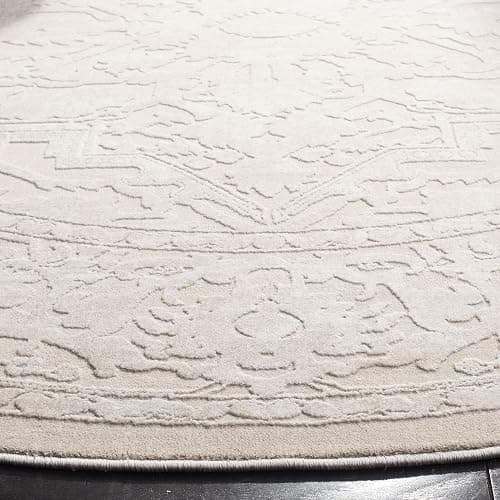SAFAVIEH Reflection Collection Area Rug - 6'7" Round, Cream & Ivory, Non-Shedding & Easy Cleaning, Ideal for Living Room, Bedroom (RFT665D) thumbnail 4