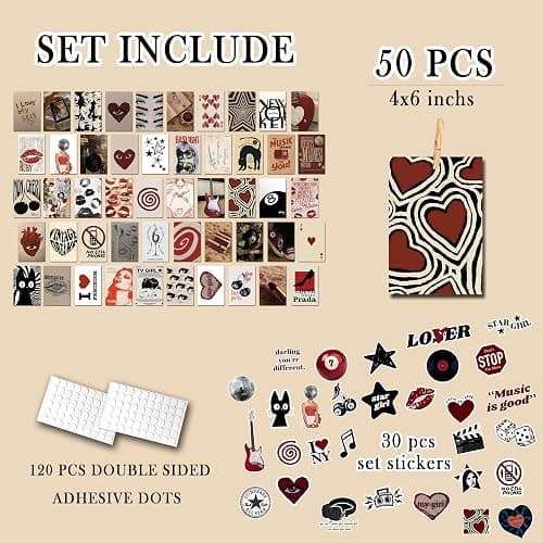 Kizbok Downtown Girl Room Decor Y2k Posters, 50Pcs Vintage Downtown Girl Poster with Downtown Girl Stickers, Retro Y2k Room Decor 4"x6" Wall Collage Kit for Room Aesthetic, Trendy Wall Art Prints Dorm Decor For Teen Girls Bedroom Decor thumbnail 3