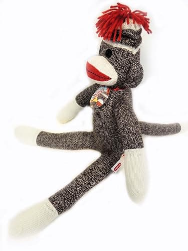 Schylling Brand Classic 20" Retro Sock Monkey Stuffed Animal - Knitted Texture Original Look - Ages 12 Months and Up thumbnail 4