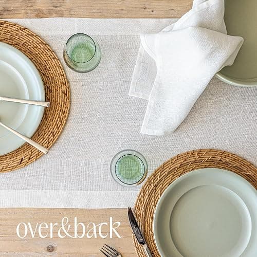 Over&Back Washed 100% Linen Cloth Napkins - Washable Napkins Set for Mixing, Matching, and Creating a Custom Home Decor Tablescape - Ivory thumbnail 8