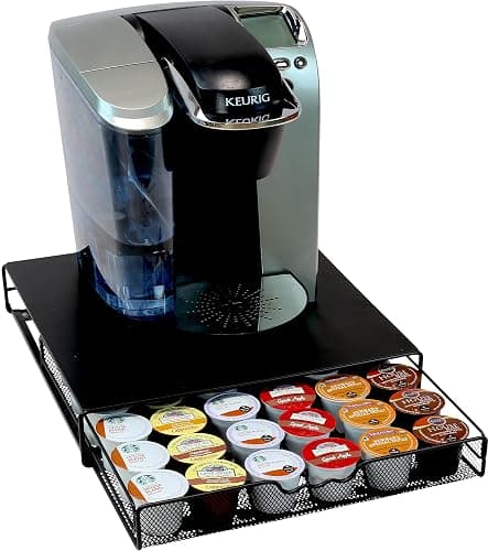 DecoBrothers K-Cup Holder Drawer for 36 Coffee Pods Storage, Black thumbnail 2