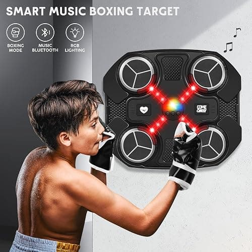 Music Boxing Machine Sport Toys for Kids and Adults,Wall Mounted Bluetooth Smart Punching Target,Training Pad Toy with Boxing Glove,Ideas Toys for Boys Girls Kids 3 4 5 6 7 8 9 10 11 12+ Years Old thumbnail 6