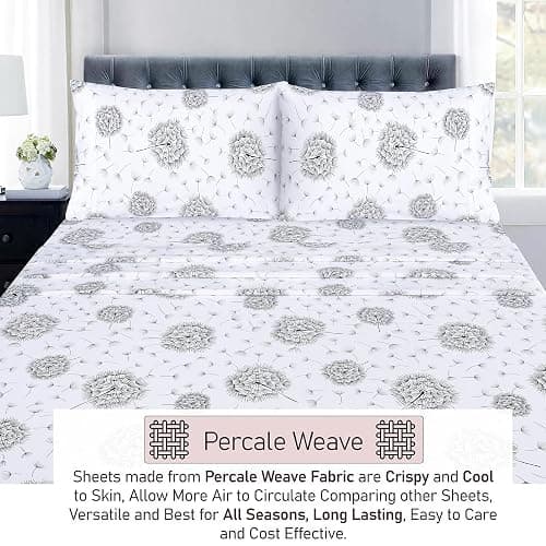 100% Cotton Full Sheets, Bedding Full Size Set, Dandelion | 4 Piece Set thumbnail 4