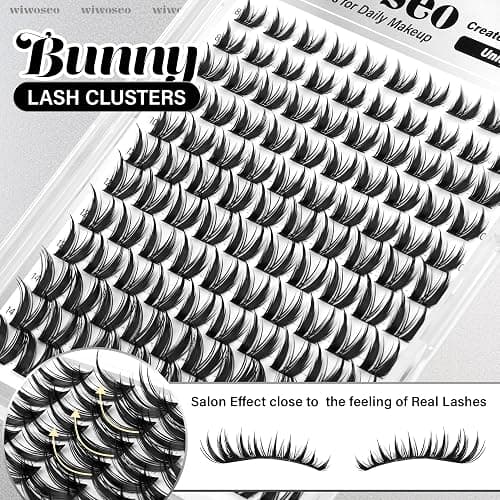wiwoseo Bunny Lash Clusters Manga Lash Clusters Fairy Lashes Clusters with Spikes Wet Look Eyelash Clusters Flaunt Eyelash Extensions Manga Eyelash Clusters Spiky Lashes Clusters for Beginners thumbnail 7