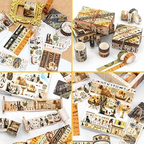 Mooker 16 Rolls Washi Tape Set - Decorative Tape Egyptian Style, Craft Tape for Journaling Supplies, Scrapbooking Supplies, Journaling Supplies, DIY Crafts, Junk Journal Supplies, Scrapbook Paper thumbnail 5