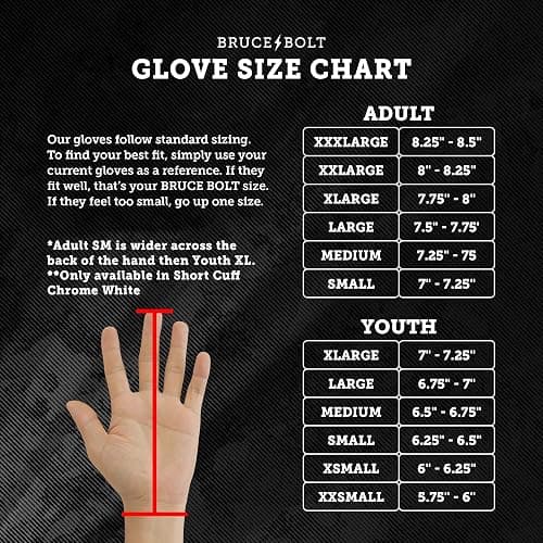BRUCE BOLT Chrome Series Long Cuff Batting Gloves - Multiple Colors - Adult & Youth Sizes thumbnail 7