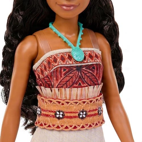 Mattel Disney Toys, Moana Doll with Removable Fashion, Wavy Hair & 4 Accessories, Posable & Collectible, Inspired by Live Action Movie thumbnail 4
