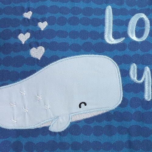 Lambs & Ivy Oceania Decorative Throw Pillow - Blue Ocean Whale thumbnail 2