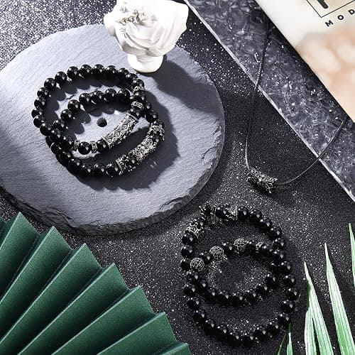 King Crown 40pc Round Zircon Rhinestone Beads Tube - Cubic Zirconia Diamond Cut Cube Spacer Beads for Jewelry Making - Bracelet Connector DIY (Black Rhinestone) thumbnail 5