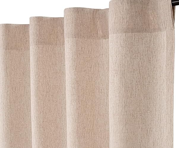 Linen Drapes Curtains,Linen Curtain panels,84" Bedroom Flax Curtains,Thanksgiving,Chritsmas, Curtains For Living room,Cotton Linen Flax Curtains,Flax Textured Curtains 50x84 inch Natural Set Of 2 - Image 1