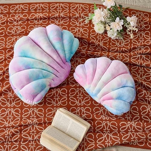 XIAIJIA Seashell Decorative Pillow Shell Shaped Throw Pillow 3D Insert Beach Pillow Soft Velvet Pillow Sea Ocean Decoration Couch Bed Pillow Cushions(Blue,14 X 11 inch) thumbnail 7