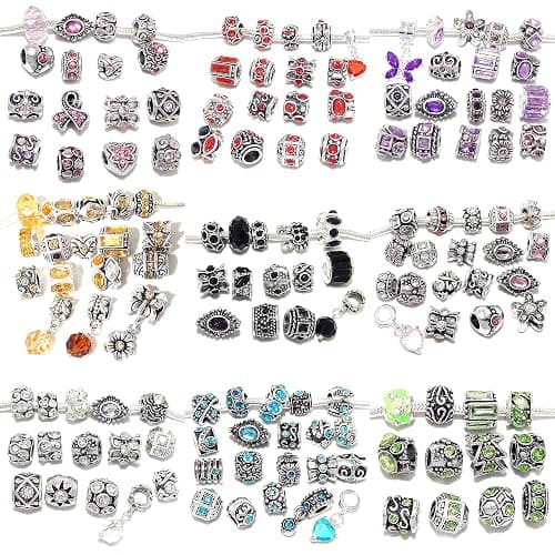 Surprise Charms set of 50 Beards Silver Stater Charms Fits PANDORA Jewelry for European Snake Chain Bracelets - Image 1