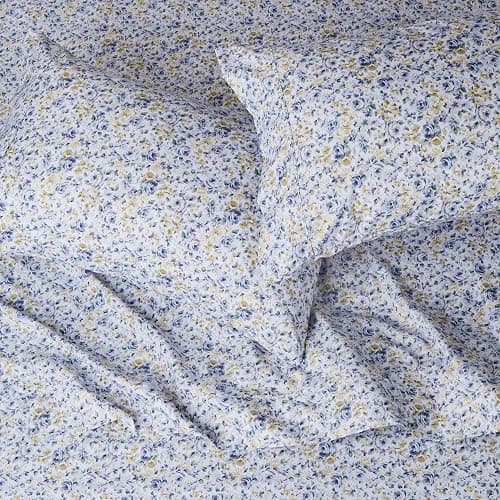 Amazon Basics Lightweight Super Soft Easy Care Microfiber 4 Piece Bed Sheet Set With 14-inch Deep Pockets, Full, Blue Floral,Printed thumbnail 3