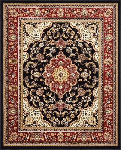Well Woven Barclay Collection Medallion 5x7 Black Area Rug - for Living Room, Bedroom, and Dining Room - Image 1