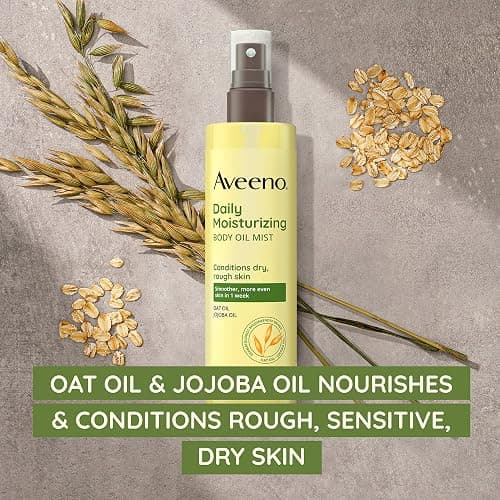 Aveeno Daily Moisturizing Body Oil Mist with Oat & Jojoba Oil for Dry Sensitive Skin, Nourishing Body Spray for Smoother Skin, Paraben-, Silicone- & Alcohol-Free, Twin Pack, 6.7 fl. oz, 2 Pack thumbnail 2