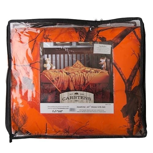 Carstens Real Tree AP Camo 3-Piece Crib Sheet Set, Orange thumbnail 6