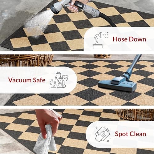 nuLOOM Outdoor Performance Collection Sabina Dark Grey/Ivory, 8' x 10', Soft, High Traffic, Stain Resistant, Easy Clean, Durable Area Rug for Indoor/Outdoor Patio, Deck, Porch, Garden, Courtyard thumbnail 8