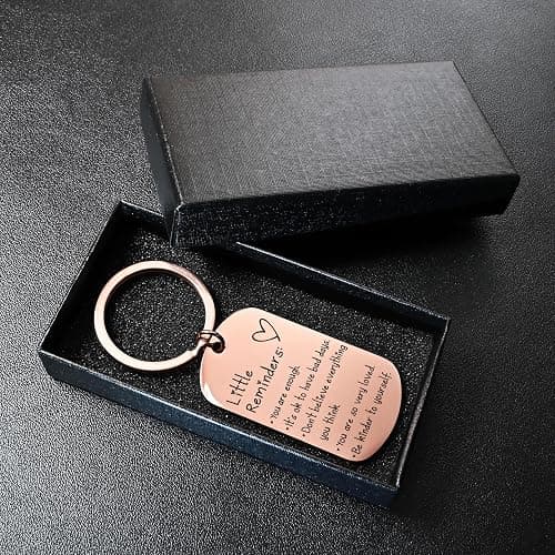 OUMILAN Little Reminders Keychain for Women Men | Affirmation Uplifting Mental Health You Are Enough，Inspiration Gifts thumbnail 6
