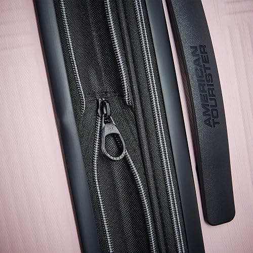 American Tourister Stratum XLT Expandable Hardside Luggage with Spinner Wheels, Pink Blush, Checked-Medium 24-Inch thumbnail 8